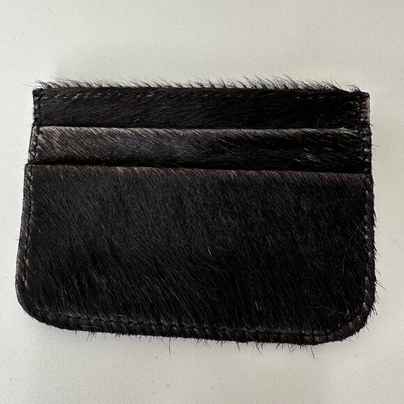 NWOT Saudara Dark Brown Mohair Coco Card Wallet - Picture 1 of 10